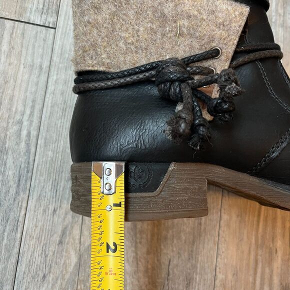 Rieker Boots Womens 41 Ankle Bootie Black Casual Comfort Round Toe Block Heels - Picture 12 of 12